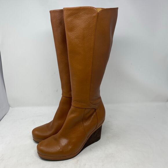 Coclico Knee-High Brown Boots Leather Womens Size 8.5 - Picture 1 of 8